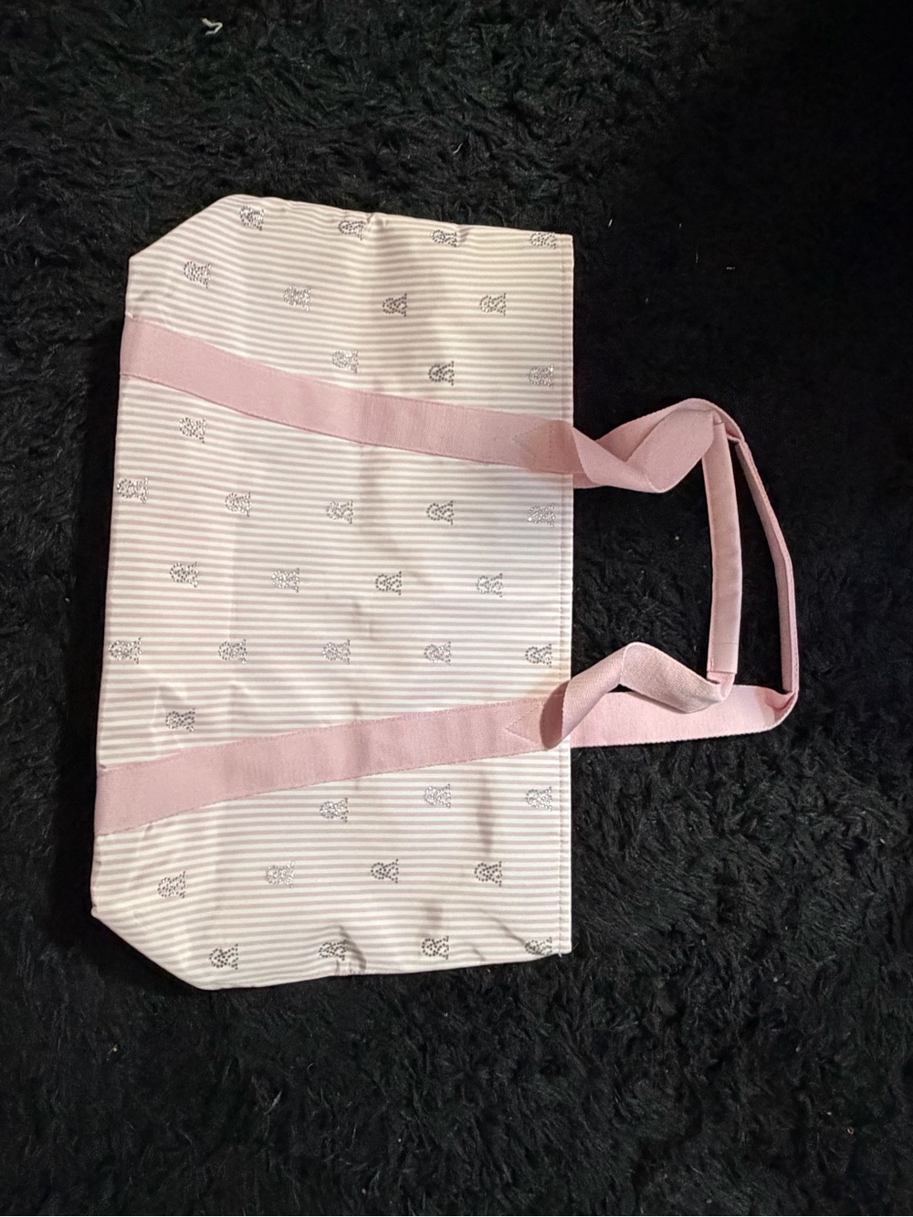 Victoria’s Secret Pink Striped Travel Tote Weekender Bag Overnight Carryall
